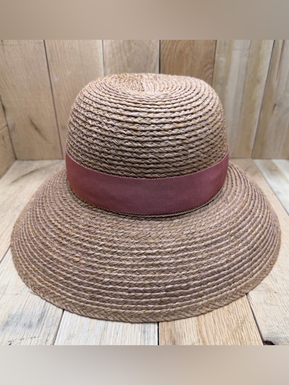 HELEN KAMINSKI NEWPORT SB RAFFIA WOMENS MEDIUM UPF 50 HAT NOUGAT/GUMBLOSSOM NEW - Picture 5 of 10